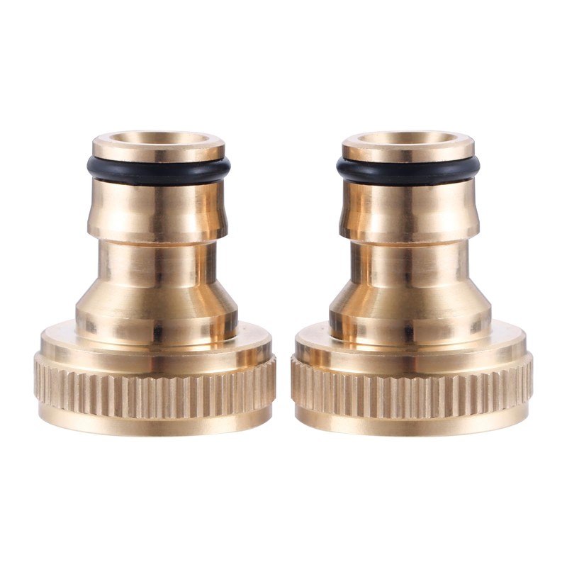 Hicello 2-Way Garden Hose Brass Splitter with Two 3/4 Inch