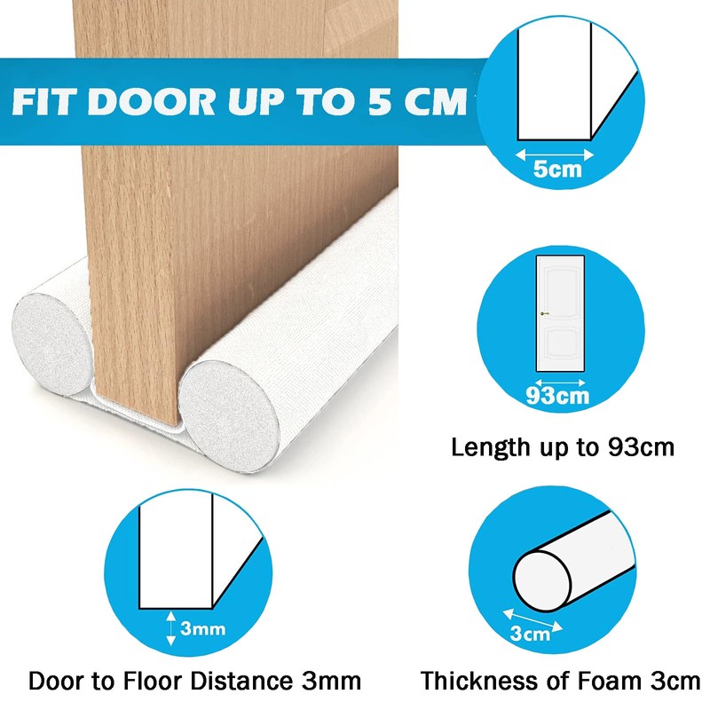 93cm Double Draught Excluder, Free to Cut, HASA zone Draught