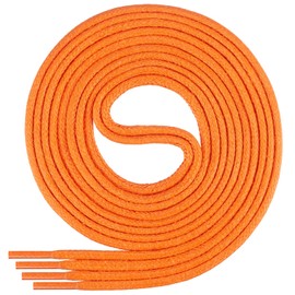 Di Ficchiano Premium Waxed Laces, Round Laces for Leather Business Shoes, Diameter 2 - 4 mm, Length 45 - 200 cm, Tear-Resistant - Orange - 100 cm