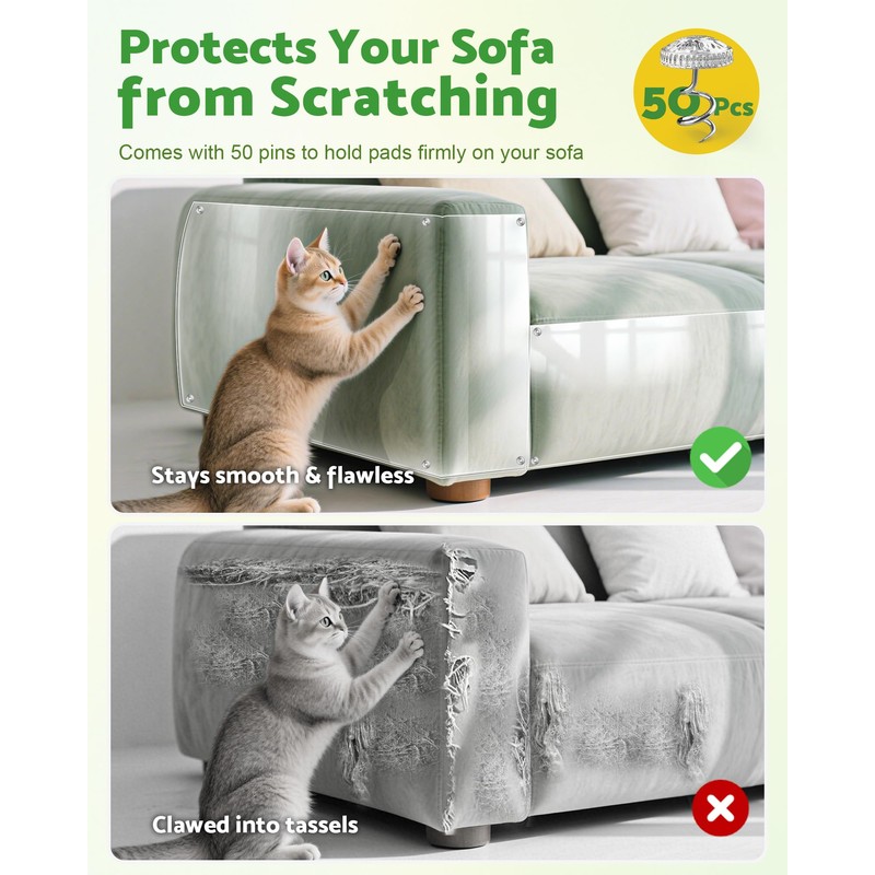 Gimars Transparent Cat Scratching Mat, 20 x 500 cm