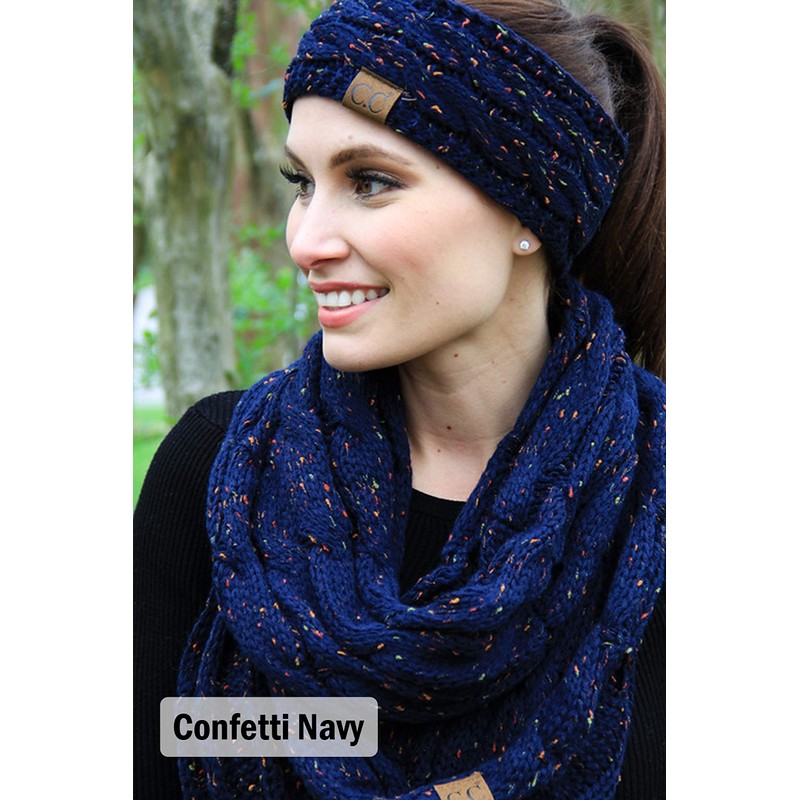 Funky Junque Headwrap and Scarf Bundle Warm Knit Women's Winter