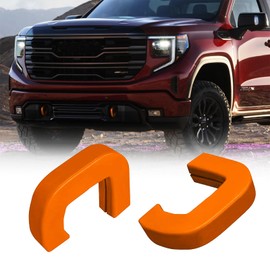 Tow Hooks Covers for GMC Sierra 1500 2019-2024, Front Hitch Cover 2Pcs Car Customized Tow Hooks Compatible with GMC Sierra 1500 Accessories 2019-2024 (Orange)