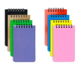 KTOJOY 8 Pack Pocket Notebook Small 3x5 Waterproof Spiral Notepads With Lined Pages, Small Top Spiral Notebook Little Mini Memo Steno Note Pads for Outdoor Home Office College School