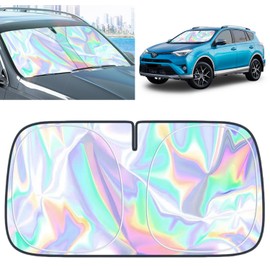 for Toyota RAV4 Windshield Sun Shade - Foldable Windshield Cover Sun Shade RAV4 2006-2025 Accessories Protect Car from Sun Rays Overlapping UV Reflective Window Sunshad