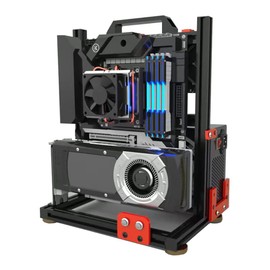 EDIY PC Test Bench Open Air Computer Case ITX UMATX MATX Motherboard Chassis Aluminum Bracket DIY Bare Frame ATX Support 120 240 360 Liquid Cooling