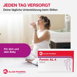Femin AL 4 Stillzeit: Nahrungsergänzungsmittel für stillende Mama und Baby - L-Methylfolat/Folsäure & DHA Plus Vitamine & Mineralstoffe, unterstützt Blutbildung & Immunsystem, 60 Kapseln