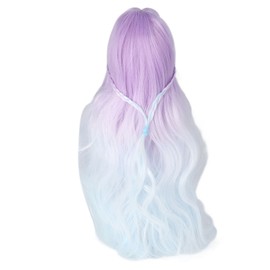 1/3 Ball Jointed Doll Wig Soft High Temperature Silk Long Curly Hair Simulation Scalp Doll Replacement Hair Wig Gradient Purple