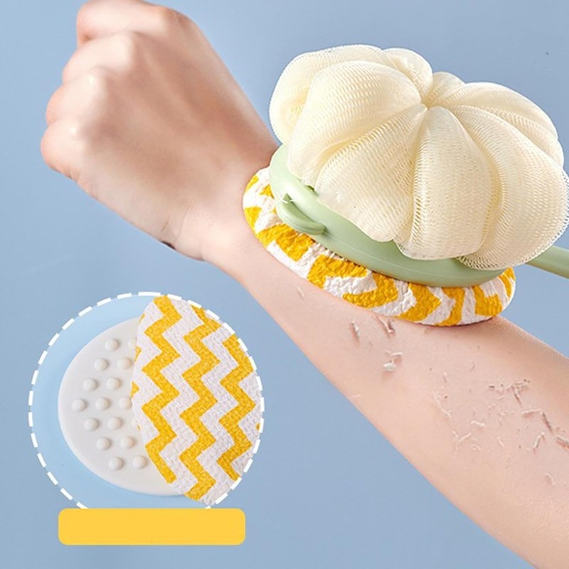 Cepillo Exfoliante Corporal 2 en 1 con Mango Largo para