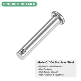 M METERXITY 10-Pack Single Hole Clevis Pins, M6 x 35mm 304 Stainless Steel Flat Head Clevis Pins for Mechanical Linkage/Fixed Parts/Ship Rigging, Link Hinge Pin Reusable