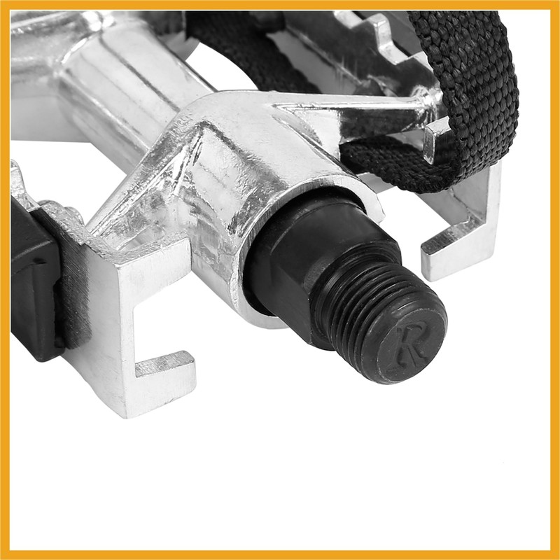 Partuto Pair Bicycle Pedals with Toe Clip Foot Strap Reflective
