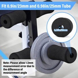 Deekin 8 Pcs Foam Foot Pads Rollers Soft Buffer Tube Cover Black Machine Tube Leg Gym Replacement Parts for Home Exercise Equipment Leg Extension Weight Bench Inversion Table, 5.1" x 2.75" x 0.87"