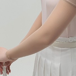 골프 팔토시 스타킹 자외선차단 기능성 쿨링 암 슬리브 스타킹 손등커버 스킨색 남녀공용 Golf Arm Sleeves with UV Protection - Cooling Sleeve Stockings for Hands and Arms in Skin Color, Unisex, 03. 팔토시스타킹 × 양쪽 손등형 × 1세트