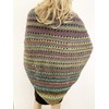 Wool Blend Hand Knitted Triangle Scarf Shawl Wrap - SKU