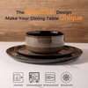 LeRATIO Ceramic Dinnerware Set of 4, Poreclain Plates, Bowls, Handmade