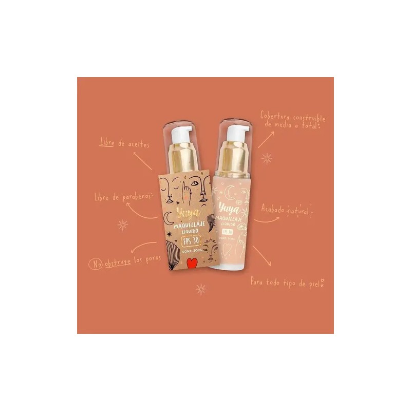 Yuya Maquillaje Liquido Natural Para Piel Fps30 30ml