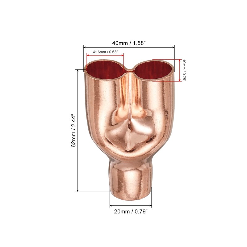 MECCANIXITY Tee Y Type Copper Fitting Welding Joint Split Union