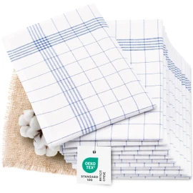 Zollner 001 Tea Towels, Half Linen, 50 x 70 cm, Set of 12