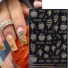 2 Sheets Fall Nail Stickers for Nail Art 5D Embossed