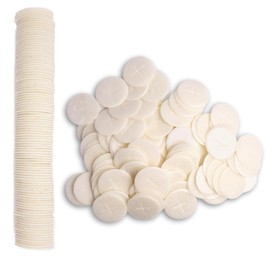 Altar Bread 1 1/8" White Cross Design 100 Communion Hosts