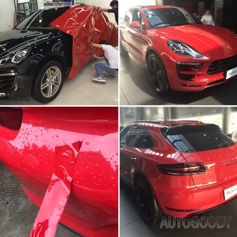 AUTOGOODY 12" x 60" Super Gloss Red Vinyl Film Wrap