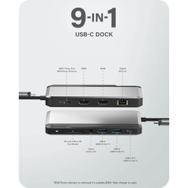 ALOGIC USB-C Dual Display 1080p FHD Dock; 85W Power Delivery; 2X USB-A; 2X USB-C; 2X HDMI Ports; Ethernet; Audio Jack; SD & Micro-SD Card Reader; 10-in-1 MX2 lite HDMI Edition.