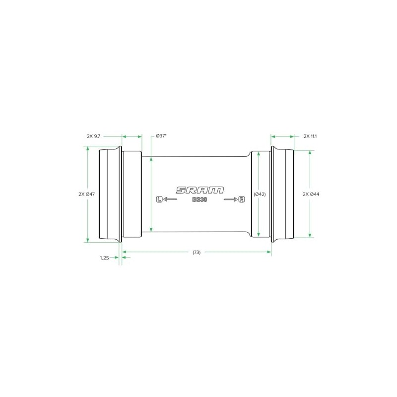 SRAMROAD CARTUCHO PEDALIER SRAM ROAD AM BB DUB BB386