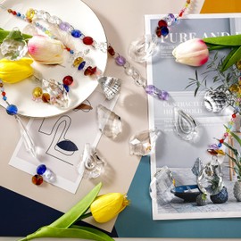 Suncatcher Crystal, 15 Pieces Window Hanging Crystal Suncatcher Beads Chain Window Decorations, Crystal Decoration for the Garden