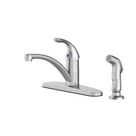 Project Source Stainless Steel Pvd Single Handle Mid-arc Kitchen Faucet