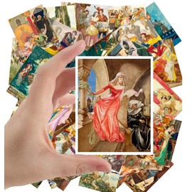 Large Stickers (24 pcs 2.5"x3.5") Fairy Tales Small People Vintage Book Illustration by Harry Thaker William Robinson (Medieval Knight Tales)