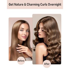 Seritant Heatless Curls Overnight with Satin Head Scarf, Velvet Hair Rollers for Blowout Look, No Heat Curling Rod for Long Thick Hair, Soft Sleep In 