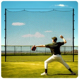 Hittop Sport Net Baseball Nets, Baseball Softball Backstop Nets with 33 feet Nylon Rope, Heavy Duty Hitting Practice for for Backyard,Garage, Basement.