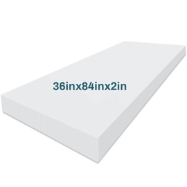 Frienda 1 Pack 2" x 36" x 84" Upholstery High Density Craft Foam Sheets Replacement Square Cut to Size Cushion Chair Padding, Suitable for Shipping, Packing, Cushion Foam, Mailing, DIY, Cosplay