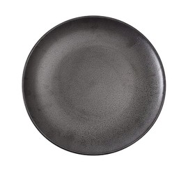 Yanco DB-109 Diamond Black Collection 9" Coupe Shape Round Plate, Matte Glaze (Pack of 24)