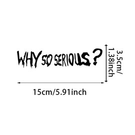 2pc Why So Serious? Decal - 5.9"x1.4" Vinyl Sticker for Cars, Motorcycle, Helmet, Laptops, Notebooks, Hard Hat, Guitar - Dark Humor Design | #AZ50 (Black)