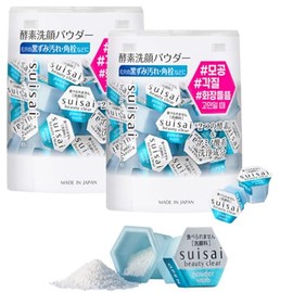 Kane-bo Sui-sai Beauty Clear Enzyme Powder Face Wash - 2 paquetes de 32 unidades, cuidado de la piel japonés, sin fragancia ni colorantes, exfolia y l