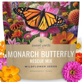 Monarch Butterfly Rescue Mix - Large 1 Ounce Packet - 11,000 Flower Seeds for Planting - Wildflower Mix