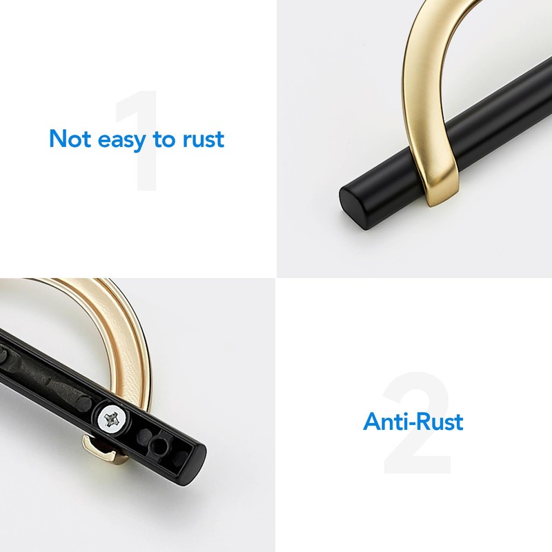 HOME EDIT Brushed Brass & Matte Black Cabinet Pulls, 5