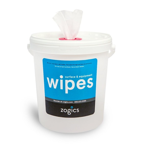 Zogics Antibacterial Wipes, EPA Registered Surface and Gym Equipment Disinfecting Wipes (800 Wipes) + Reusable Wipe Bucket Dispenser