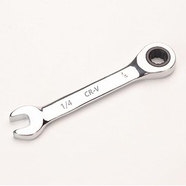 FLZOSPER 1/4-inch SAE Stubby Box End Head Geared Wrench, 72-Tooth Ratcheting Combination Wrench Spanner
