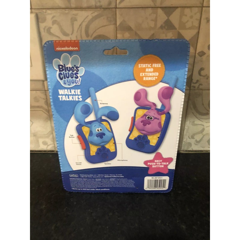 Blues Clues Characters Static-Free Long-Range Blue & Pink Kids Walkie