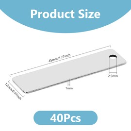 DICOSMETIC 40Pcs Rectangle Stamping Blanks Metal Engraving Blanks 304 Stainless Steel Tag Charms Blank Name Pendant for Necklace Bracelet Earring Jewelry Making 1.77x0.47x0.04 Inch