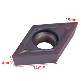 10pcs Diamond Shape Carbide Insert Cutter Machine Lathe Milling Tool External Thread Cutting with Case DCMT11T304 VP15TF for Regular Stainless Steel