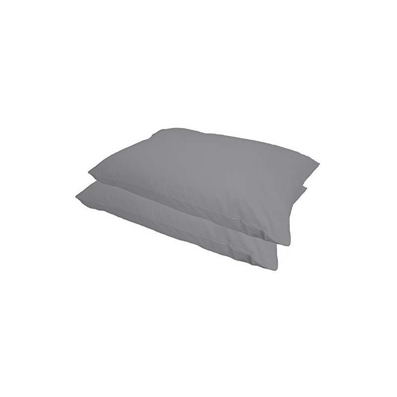 Set of 2 pillow cases (polyester) grey