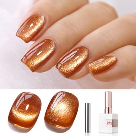 Double Rhythm 0.5 OZ Cat Eye Gel Polish with Magnet 15ML Holographic Glitter Shimmer Translucent Jelly Color Magnetic Nail Polish Salon DIY at Home (MC1030)
