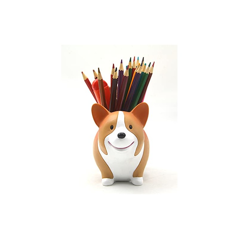 MONMOB Creative Cute Desk Accessories Corgi Pen Pencil Holder with