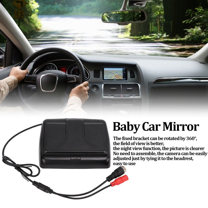 Car Baby Camera 4.3in Large Screen Clear Display 360° Rotating