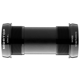 MORTOP Bottom Bracket BSA 68/73mm for 24mm Shimano Hollowtech II Crankset, Angular Contact Ceramic Bearing (BSA-Black)