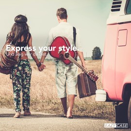 EAZY CASE - Adjustable Bag Strap, Replacement Strap for Handbags, Shoulder Strap for Shoulder Bags, Thin Strap for Bags and Tote Bags, DIY Bag Strap, Zig Zag - Blue Red Metal Silver