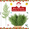 Sinmoe 80 Pcs Christmas Large Artificial Pine Needles Glitter Artificial