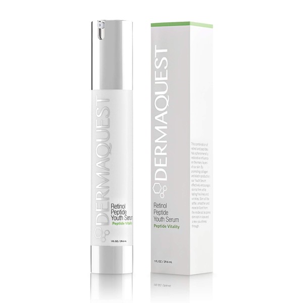 DermaQuest Peptide Vitality Peptide Youth Serum - Anti Aging Serum with 2% Retinol - Facial Serum for Fine Lines & Wrinkles - Pore Minimizer & Stimulates Collagen Production